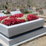 Beyaz Mermer Çift Kişilik Blok Mezar