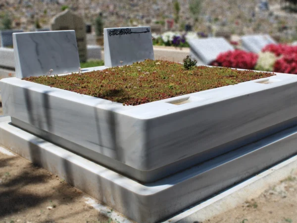 Marmara beyaz mermer çift kişilik blok mezar Ankara