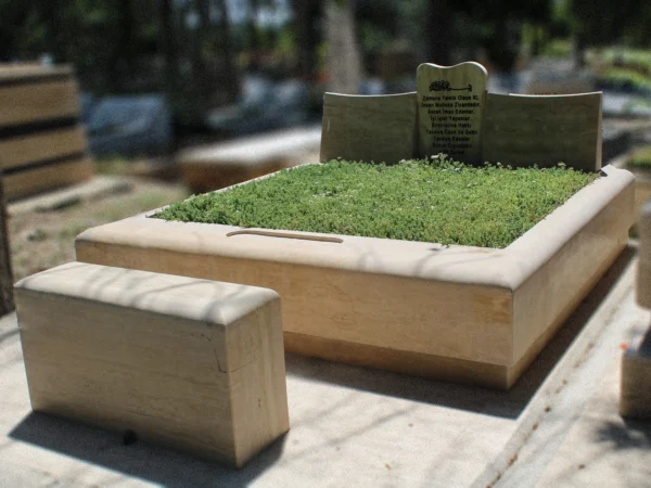 Traverten Çift Kişilik Blok Mezar Modeli