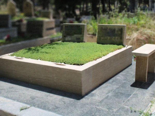 Dayanıklı Traverten Çift Kişilik Blok Mezar