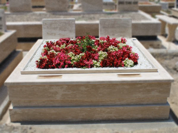 Traverten çift kişilik çift kat mezar modeli Ankara