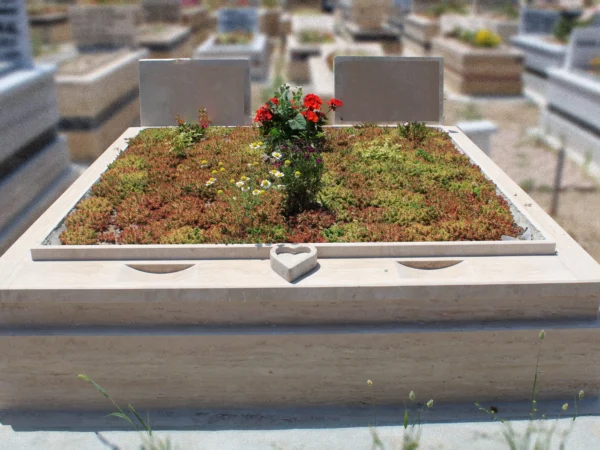 Ankara traverten çift kişilik tek kat mezar modeli mezar yapımı