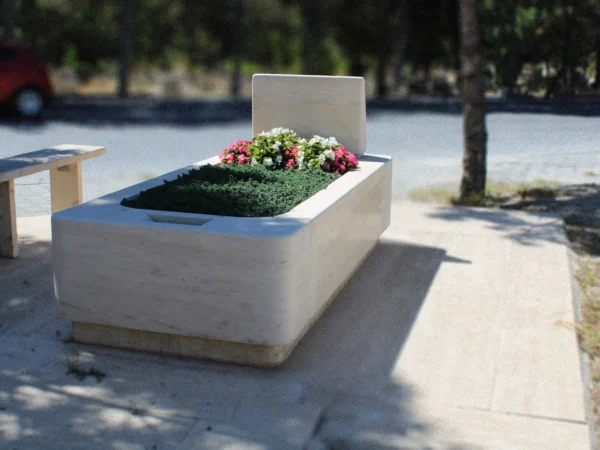 Ankara traverten mermer tek kişilik blok mezar modeli