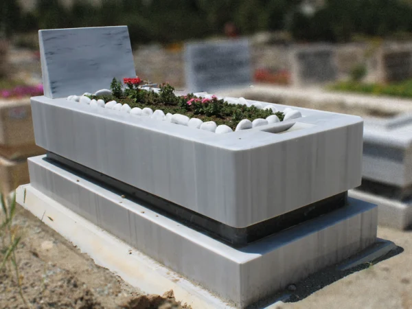 Modern traverten tek kişilik blok mezar modeli Ankara