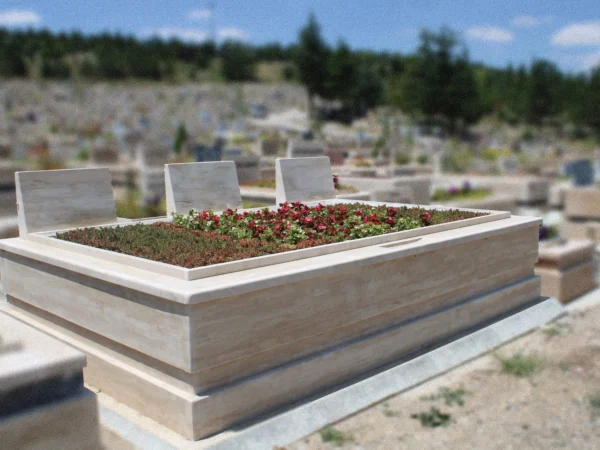 Ankara traverten aile mezarı kabir modeli modern tasarım