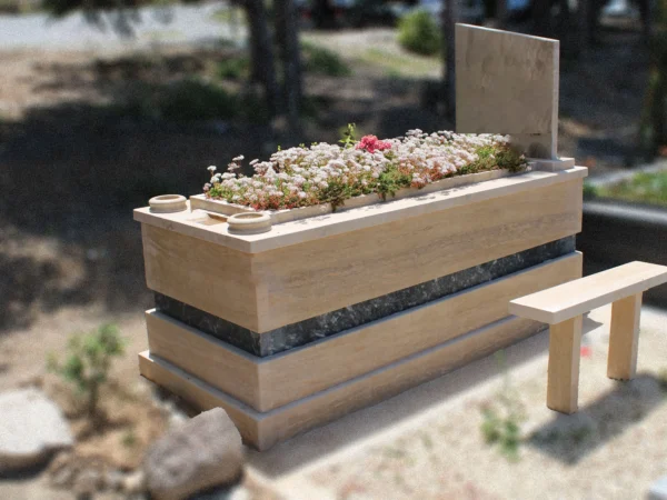 Ankara traverten tek kişilik üç katlı mezar modeli modern tasarım