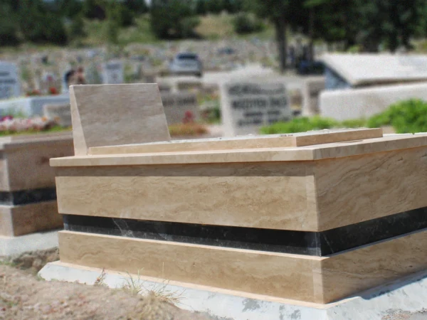 Traverten Tek Kişilik Çift Katlı Mezar Ankara